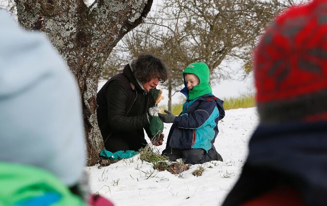 Waldkindergarten Berglen Schlittenfahren_2