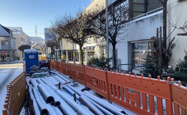 Die Baustelle der Marktstraße in der Ortsmitte Beutelsbach (Archivfoto).