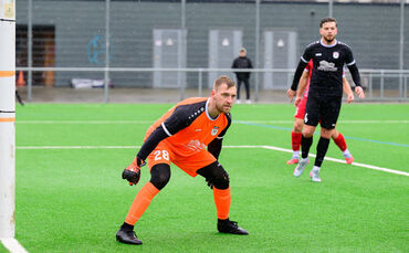 Marcel Knauß hütet von nun an das Tor der SG Schorndorf – hier steht er beim Test gegen den SV Fellbach (1:2) im Februar zwische