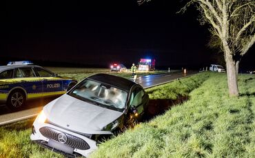 An der Unfallstelle in Leutenbach.