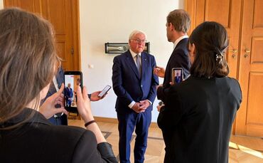 Bundespräsident Frank-Walter Steinmeier bei dem Treffen in Berlin.
