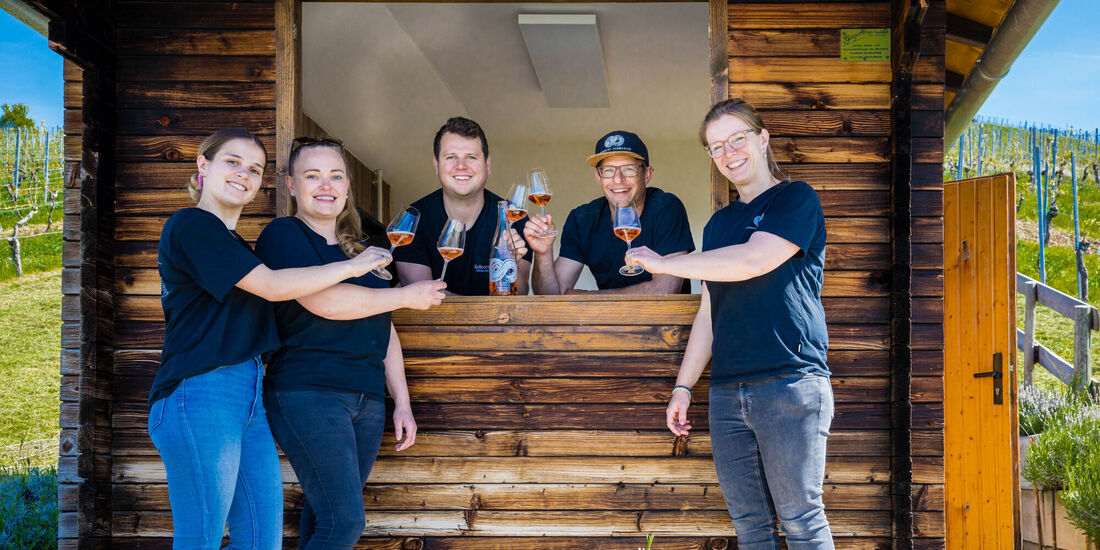 Das Team der Bergstube. Von links: Annika Szichta, Jaqueline Salzmann, Felix Szichta, Aaron Schwegler und Julia Schwegler.