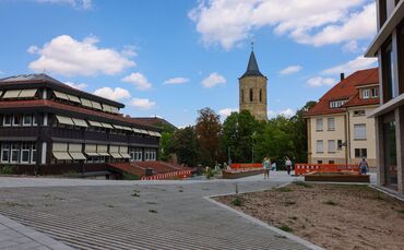 Der neue Verbindungsweg zwischen Landratamt und Polizei.