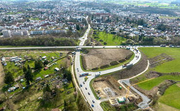 Die B14-Anschlussstelle Backnang/West.
