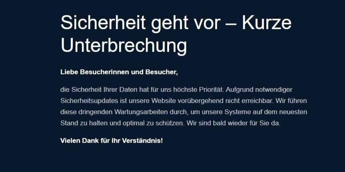 Mehrere Websites von Kommunen und Behörden waren in der Nacht zum und am Donnerstag (22.10.) wegen Sicherheitsupdates offline.