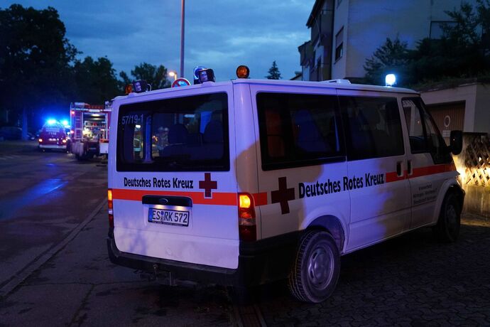 Nuertingen: Brand in der Kueche fordert eine Verletzte Person