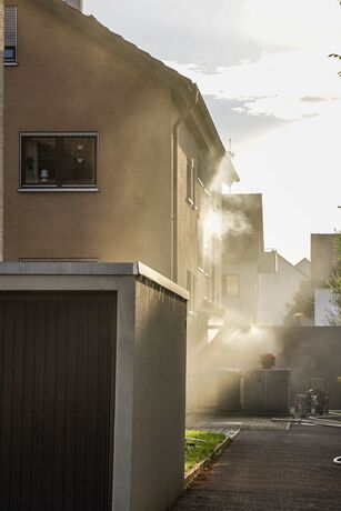 Winterbach: Trocknerbrand sorgt fuer starke Rauchentwicklung