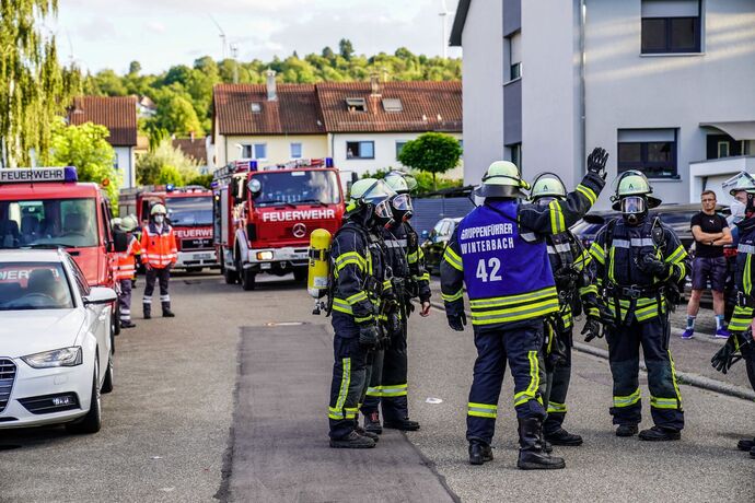 Winterbach: Trocknerbrand sorgt fuer starke Rauchentwicklung