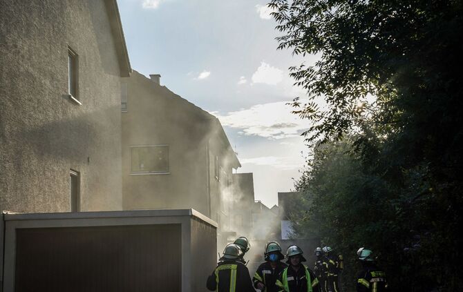 Winterbach: Trocknerbrand sorgt fuer starke Rauchentwicklung