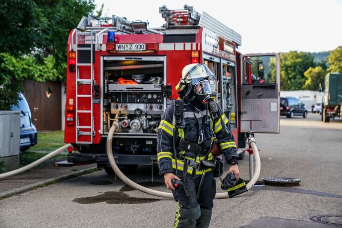 Winterbach: Trocknerbrand sorgt fuer starke Rauchentwicklung