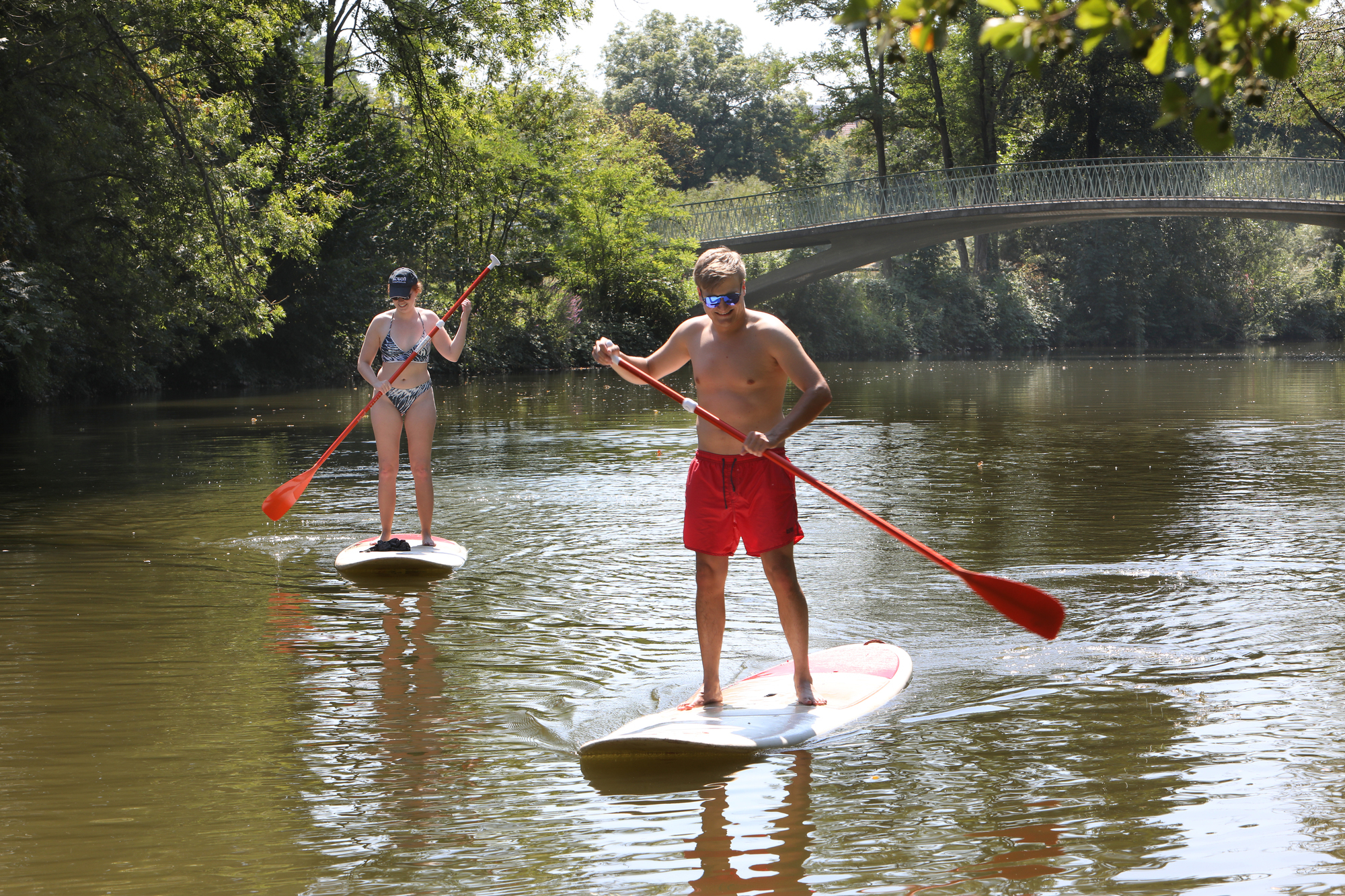 An der Rems in Waiblingen StandupPaddling oder ein Kanu leihen