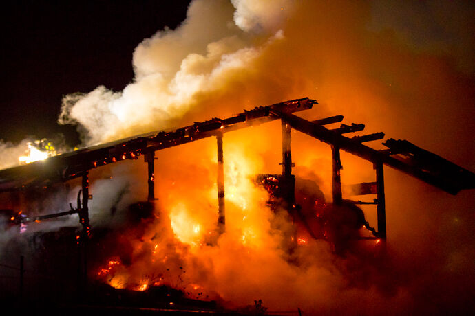 Scheunenbrand, Jägergarten, Schorndorf-Mannshaupten, 26.08.2020.