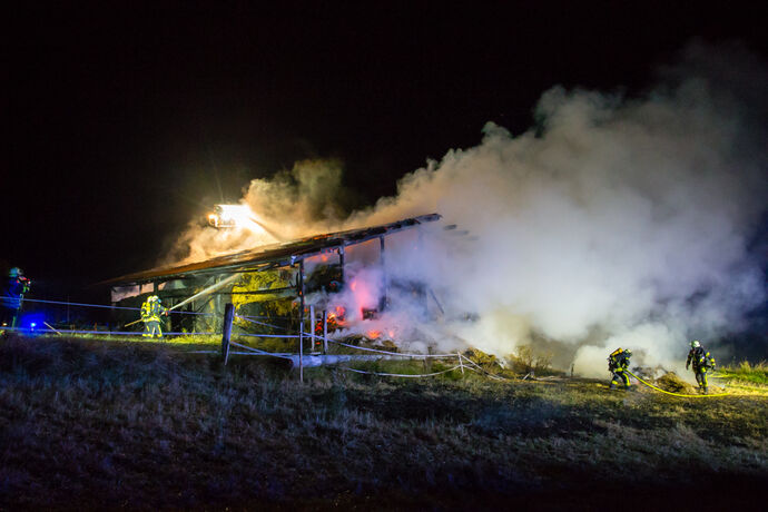 Scheunenbrand, Jägergarten, Schorndorf-Mannshaupten, 26.08.2020.