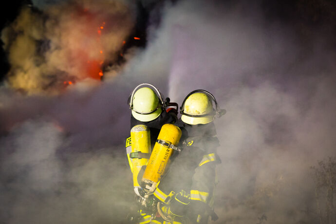 Scheunenbrand, Jägergarten, Schorndorf-Mannshaupten, 26.08.2020.