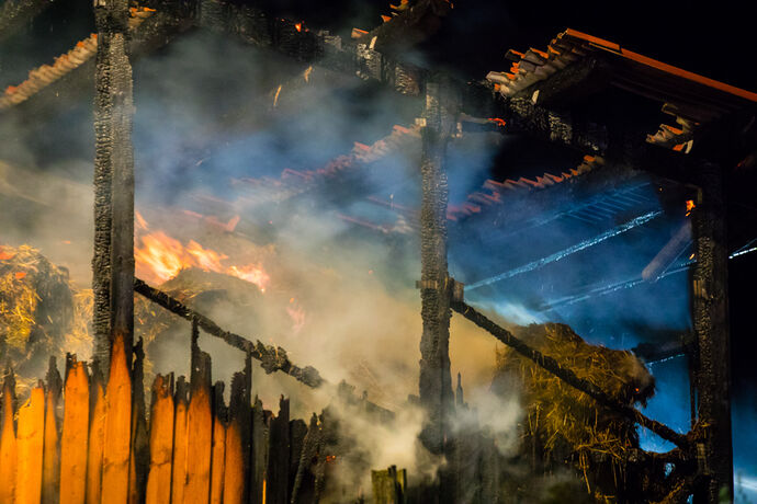 Scheunenbrand, Jägergarten, Schorndorf-Mannshaupten, 26.08.2020.