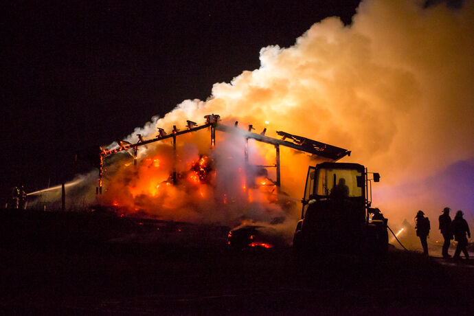 Scheunenbrand, Jägergarten, Schorndorf-Mannshaupten, 26.08.2020.