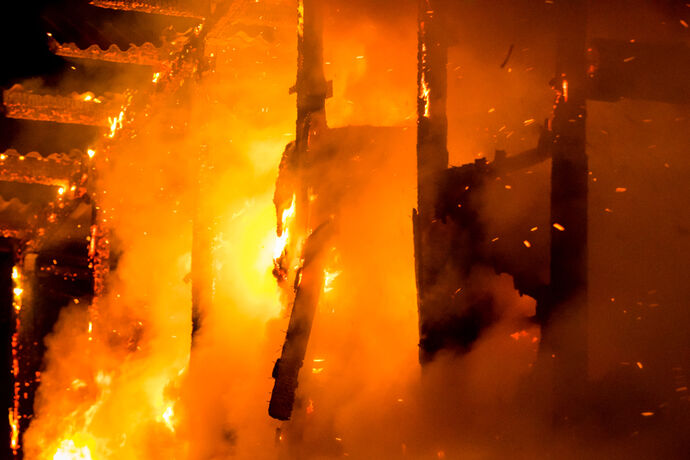 Scheunenbrand, Jägergarten, Schorndorf-Mannshaupten, 26.08.2020.