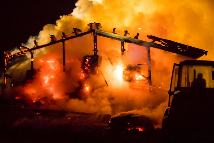 Scheunenbrand, Jägergarten, Schorndorf-Mannshaupten, 26.08.2020.