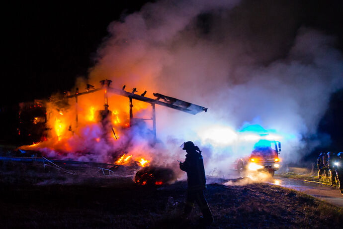 Scheunenbrand, Jägergarten, Schorndorf-Mannshaupten, 26.08.2020.