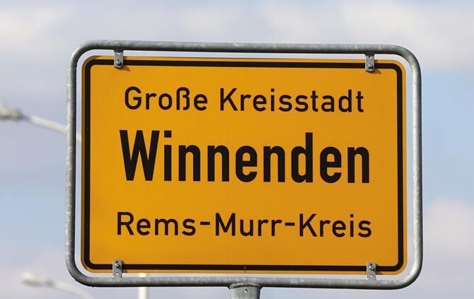 ortsschild winnenden symbol symbolbild symbolfoto