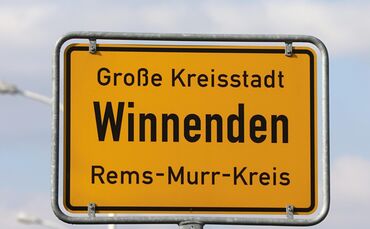 ortsschild winnenden symbol symbolbild symbolfoto