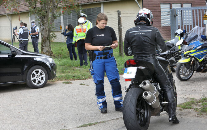 Polizeikontrolle Haghof Motorrad Motorradkontrolle Alfdorf