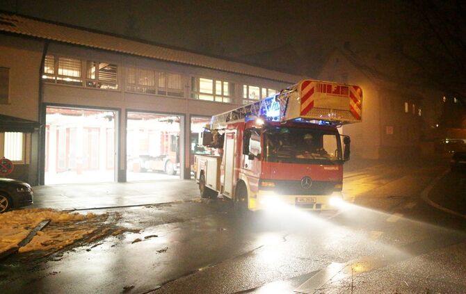 Feuerwerhr Waiblingen rückt aus - Silvester wenige minuten nach Mitternacht