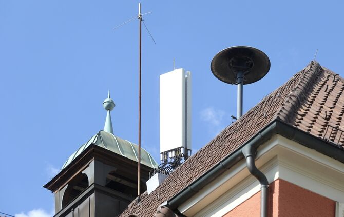 Sirene auf dem Dach Rathaus Plüderhausen