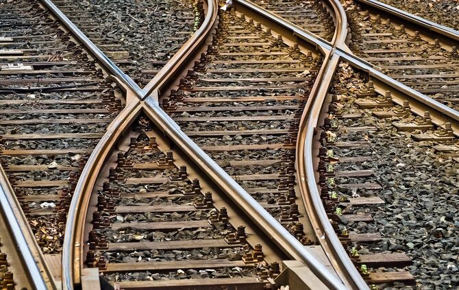 Weiche Bahn Gleise Symbol Symbolfoto