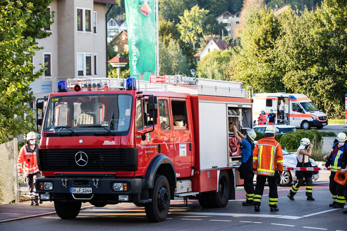 Brand im Treppenhaus, Etzwiesenstrasse, Backnang, 15.09.2020.