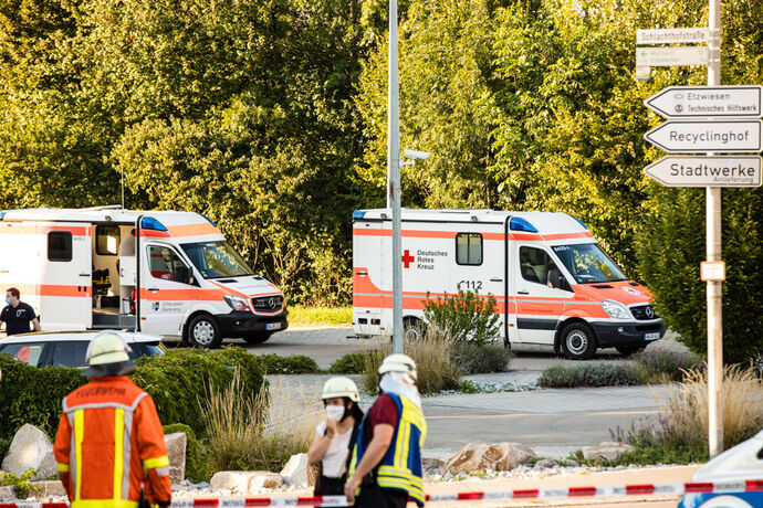 Brand im Treppenhaus, Etzwiesenstrasse, Backnang, 15.09.2020.