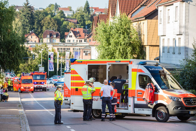 Brand im Treppenhaus, Etzwiesenstrasse, Backnang, 15.09.2020.