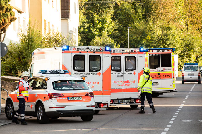 Brand im Treppenhaus, Etzwiesenstrasse, Backnang, 15.09.2020.