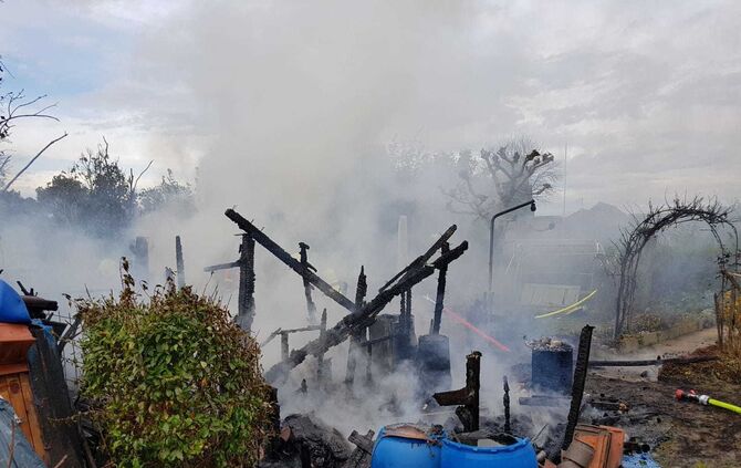 Welzheim Gartenhütte Brand 18.10.2019_2