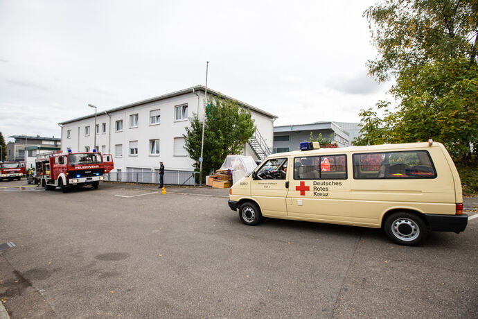 Feuerwehreinsatz Max-Eyth-Str., Fellbach-Oeffingen, 09.10.2020.