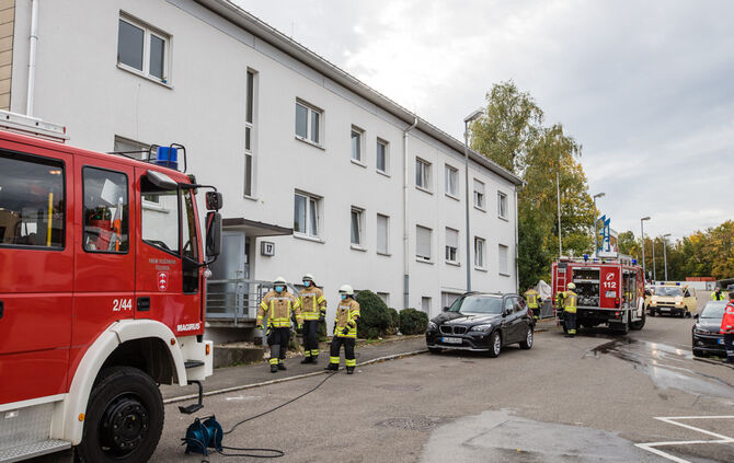 Feuerwehreinsatz Max-Eyth-Str., Fellbach-Oeffingen, 09.10.2020.