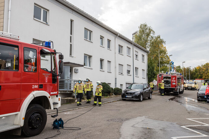 Feuerwehreinsatz Max-Eyth-Str., Fellbach-Oeffingen, 09.10.2020.