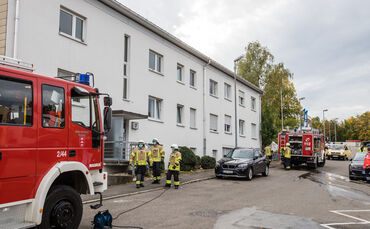 Feuerwehreinsatz Max-Eyth-Str., Fellbach-Oeffingen, 09.10.2020.