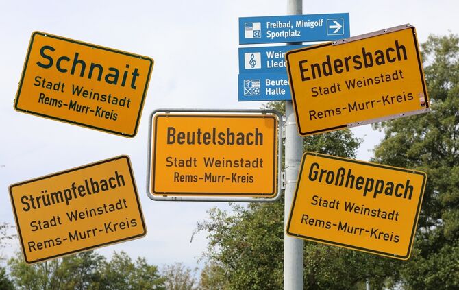 Ortsschilder Weinstadt