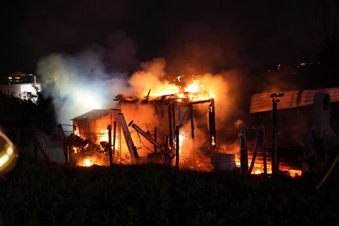 Waiblingen: Vollbrand eines Gartenhauses