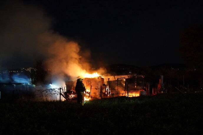 Waiblingen: Vollbrand eines Gartenhauses