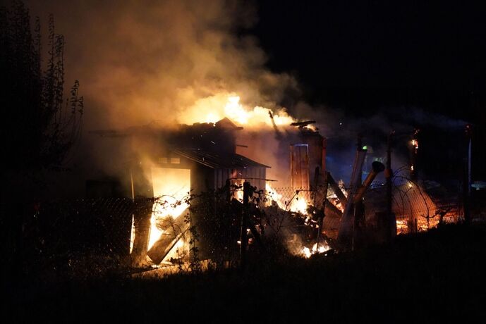 Waiblingen: Vollbrand eines Gartenhauses