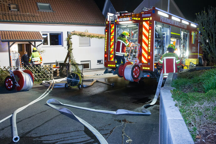 Brand in Küche, Mühlstr., Burgstetten-Burgstall; 12.11.2020.