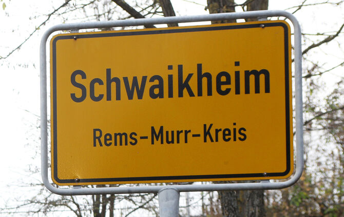 Ortsschild Schwaikheim symbol symbolbild symbolfoto