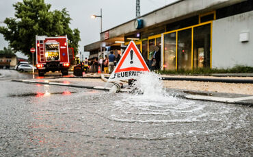 Hochwasser durch Starkregen im Oberen Remstal, Plüderhausen, 11.06.2018.