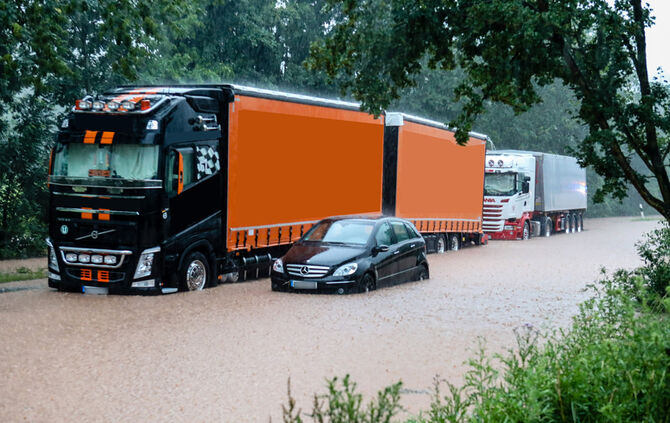 Hochwasser durch Starkregen im Oberen Remstal, Plüderhausen, 11.06.2018.