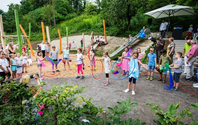 Einweihung des neuen Spielplatzes Haldenbachtal, Kernen-Stetten, 22.07.2018.