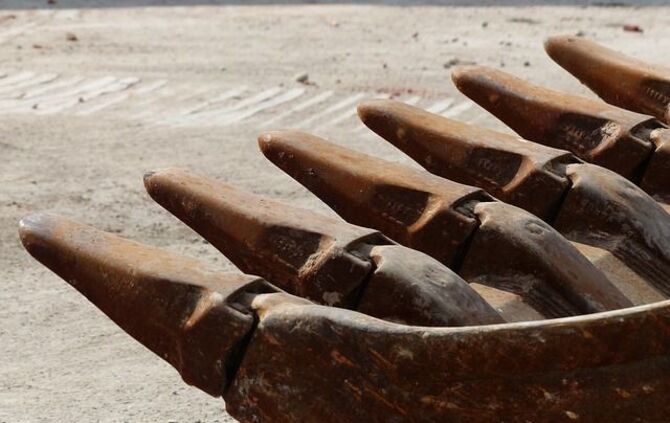 Bagger  Baustelle Baggerschaufel