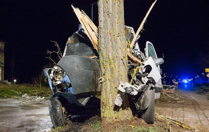 Kleintransporter prallt gegen Baum - Bild 19_5
