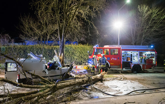 Kleintransporter prallt gegen Baum - Bild 16_7